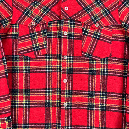 50s/60s Wool Cotton Flannel Shirt- M
