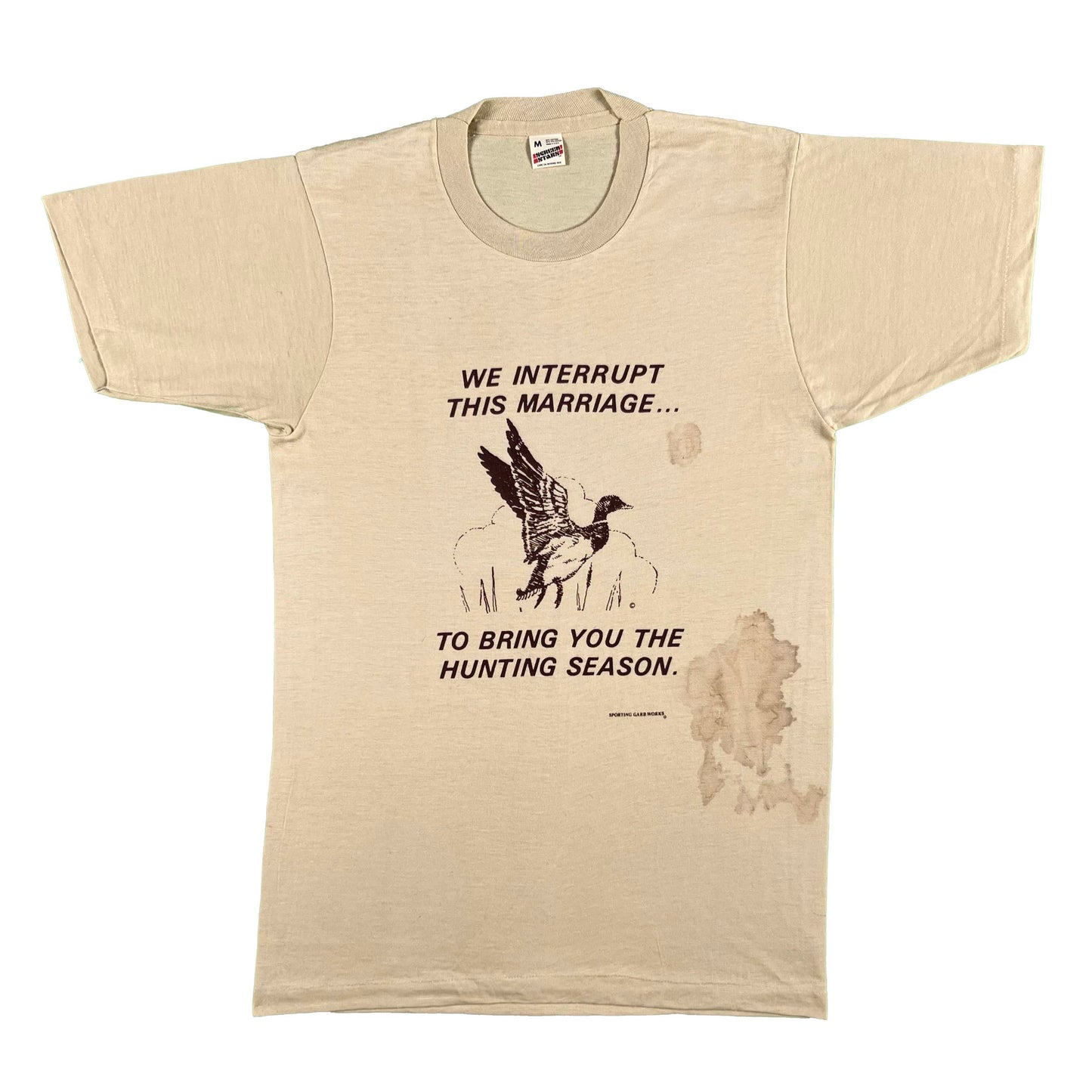 80s We Interrupt This Marriage for Hunting Season Tee- S