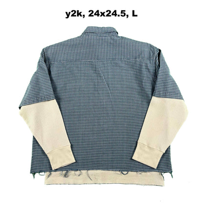 Vintage Gap Cropped Plaid Shirt & Waffle Knit Thermals- SELECT COMBO