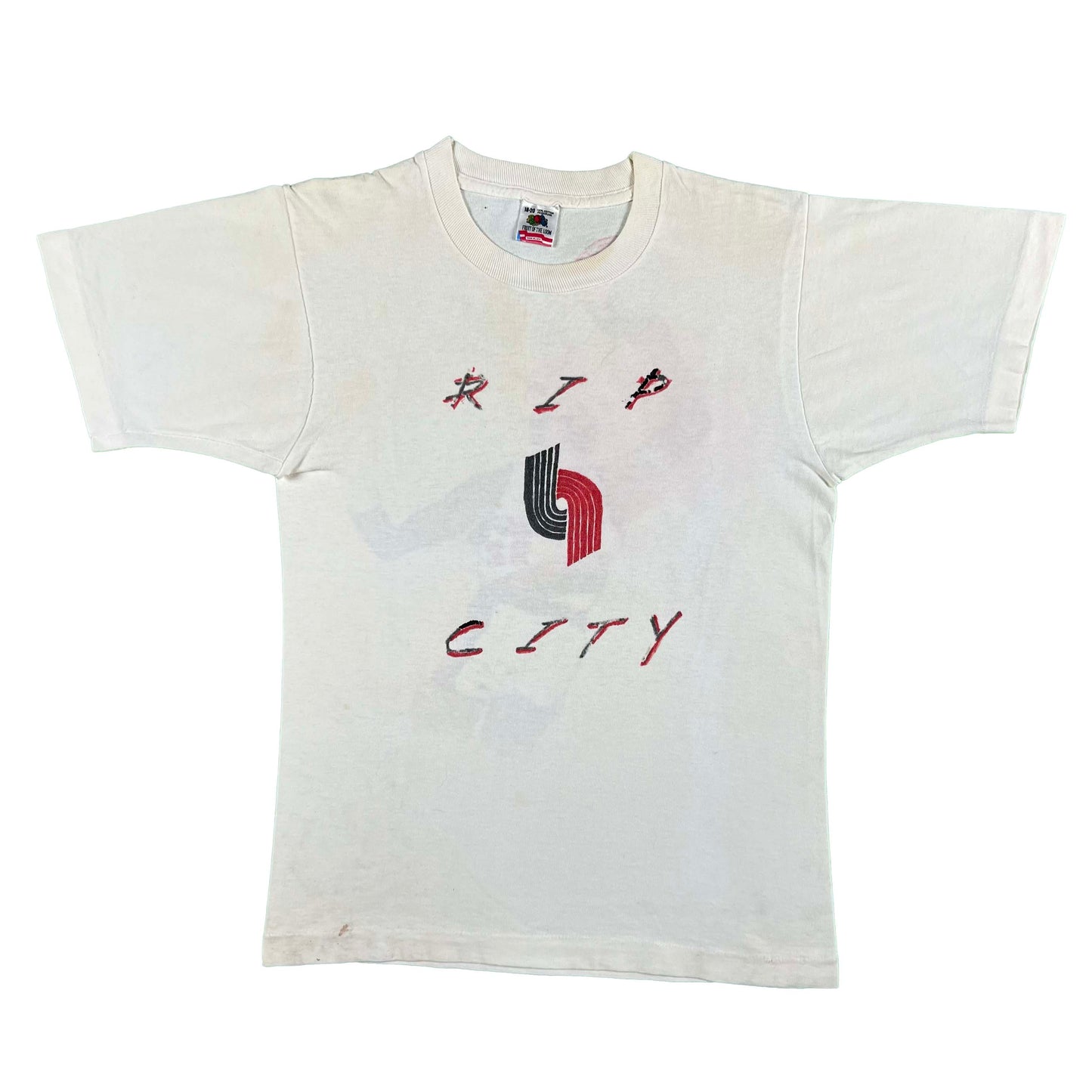 90s Trail Blazers Clyde Drexler Hand Drawn Tee- S