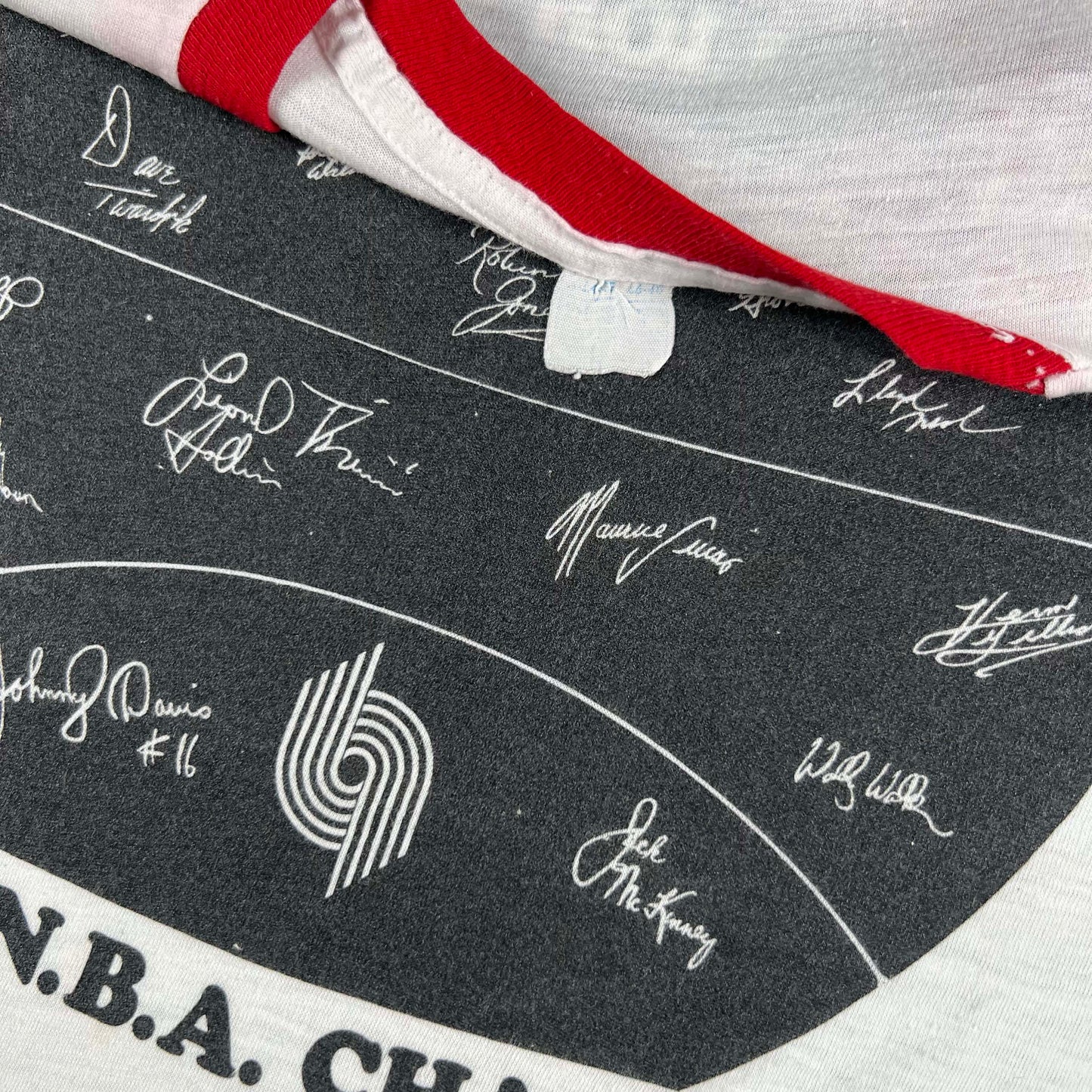 76-77 Trail Blazers Champions Ringer Tee- L