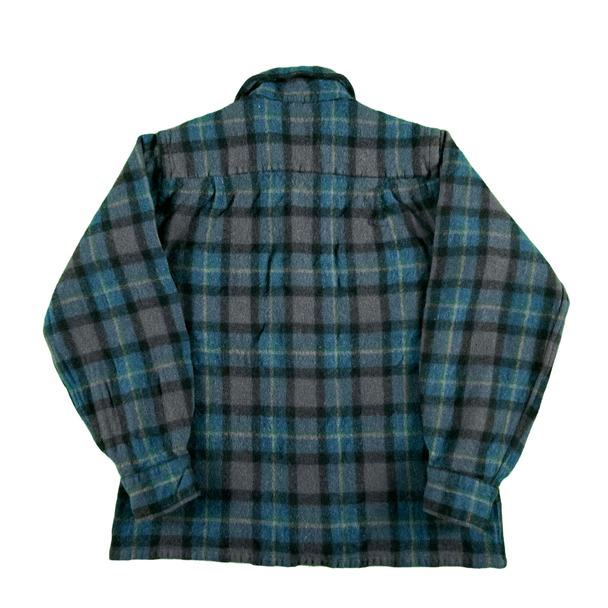 60s Flannel Loop Collar Board Shirt- S