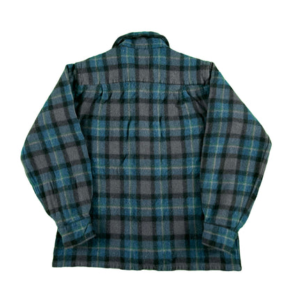 60s Flannel Loop Collar Board Shirt- S