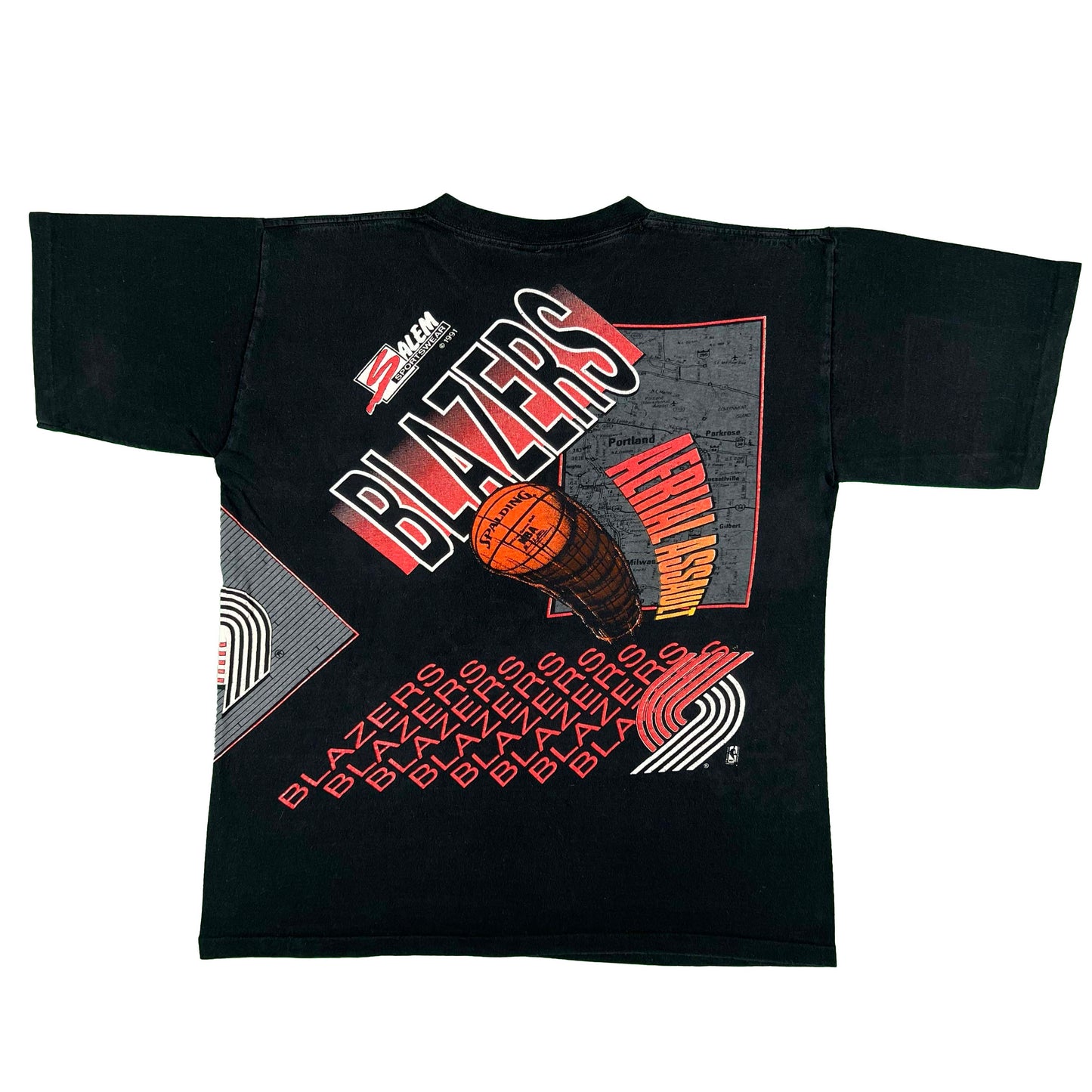 90s Blazers Wrap Around Print Tee- L