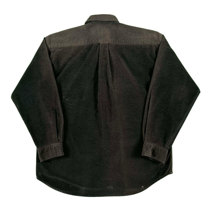 90s/00s Sun Faded Black Corduroy Button Up Shirt- L