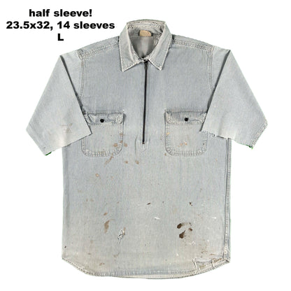 Vintage Hickory Stripe 1/2 Zip Work Shirts- SELECT SHIRT