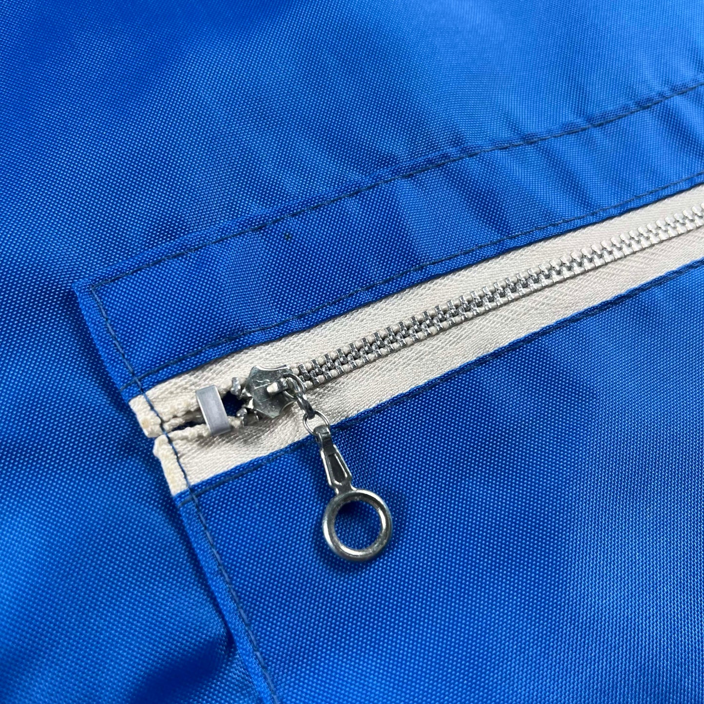 60s Dark Baby Blue Nylon 'RSAL' Jacket- L