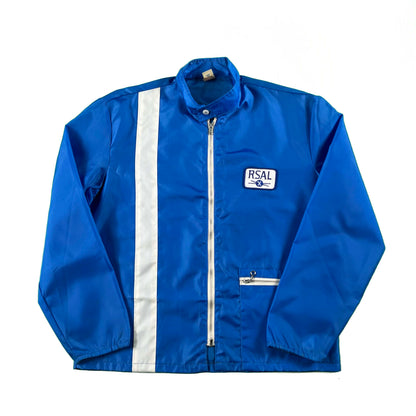 60s Dark Baby Blue Nylon 'RSAL' Jacket- L