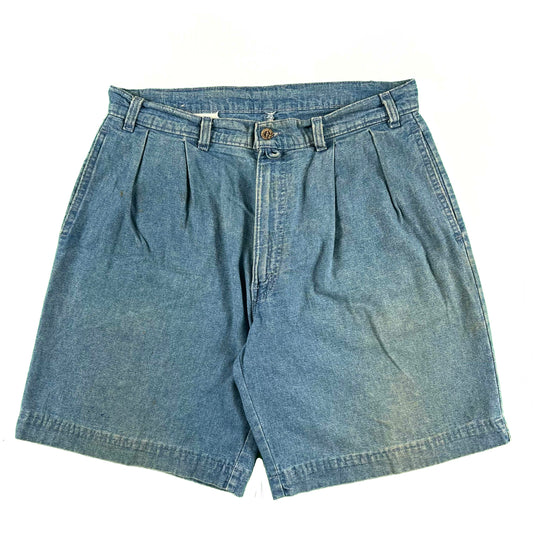90s Levi's Silvertab Pleated Denim Shorts- 34x8.5