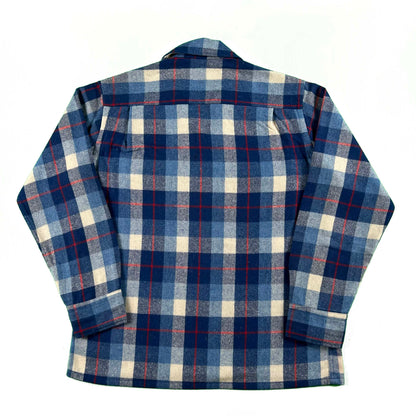 70s Wool Loop Collar Flannel Board Shirt- M