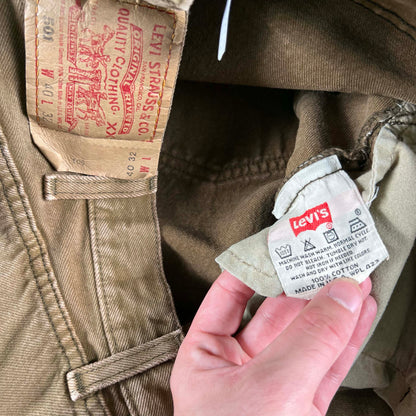 90 Olive Brown Levi's 501 Denim- 38x30.5