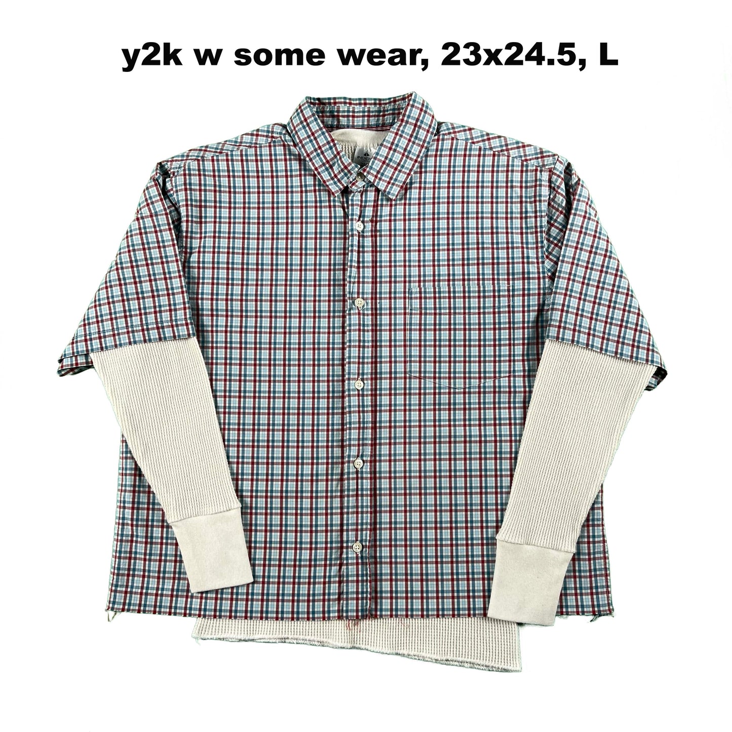Vintage Old Navy Cropped Plaid Shirt & Waffle Knit Thermals- SELECT COMBO