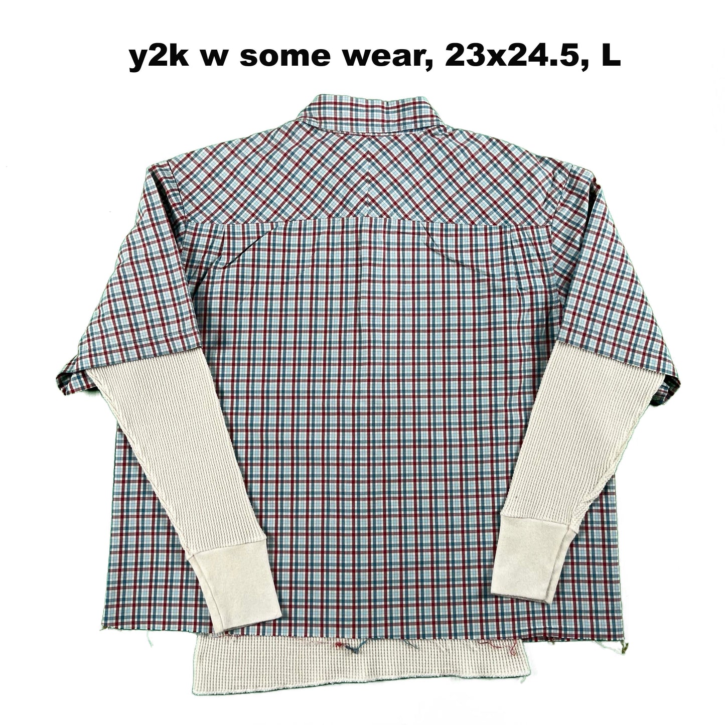 Vintage Old Navy Cropped Plaid Shirt & Waffle Knit Thermals- SELECT COMBO