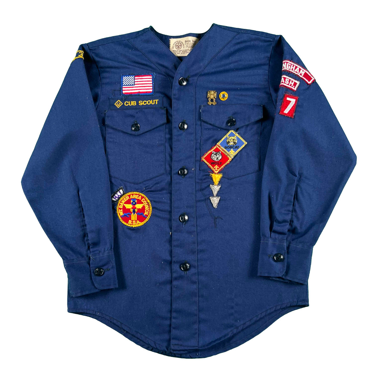 60s/70s Cub Scouts Navy Blue Swooped Collar Uniform Top- SELECT SIZE
