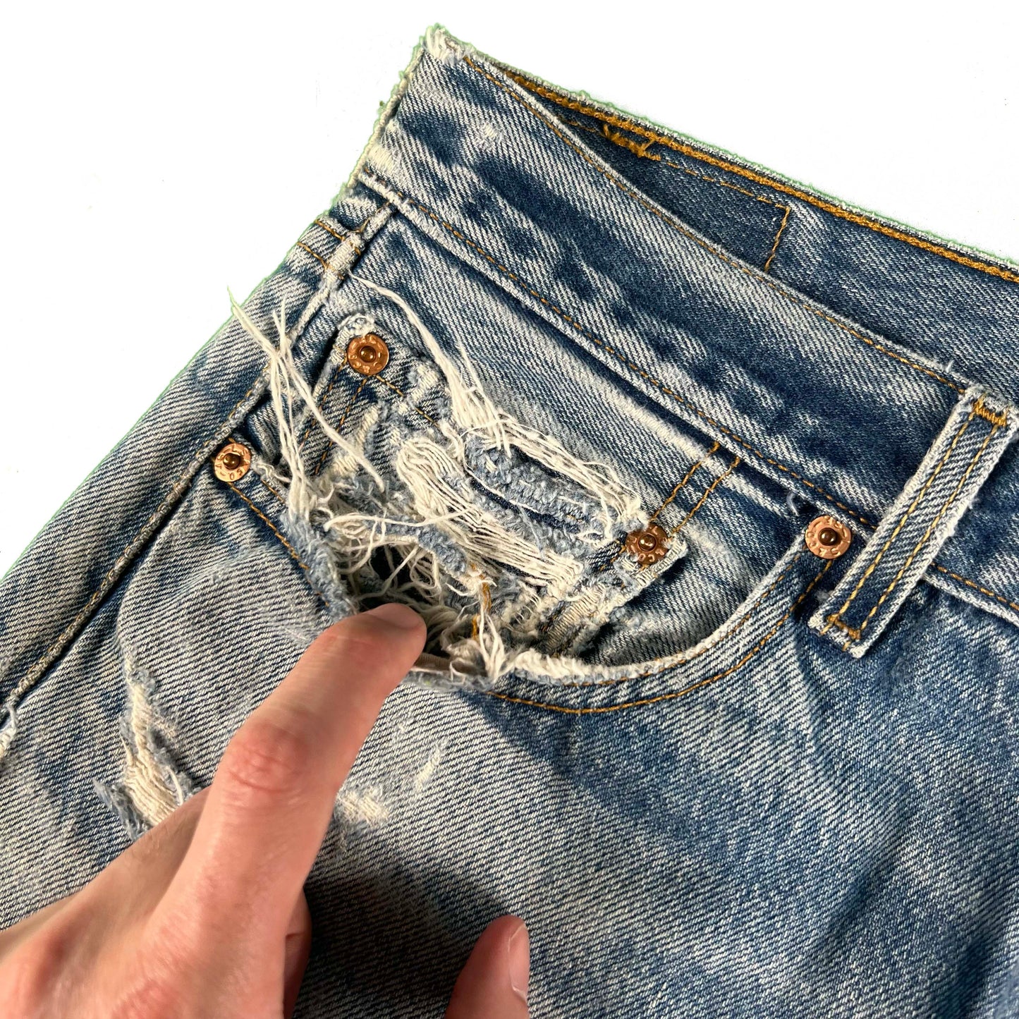 00s Nicely Worn & Repaired Levi's 501 Denim- 34x32