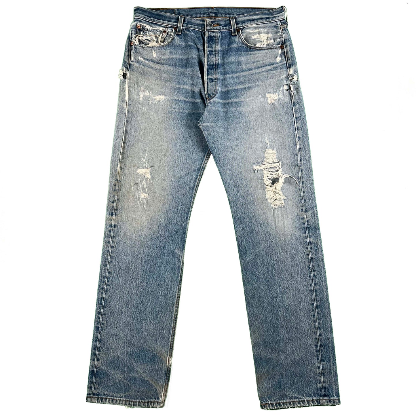 00s Nicely Worn & Safety Pinned Levi's 501 Denim- 35x32