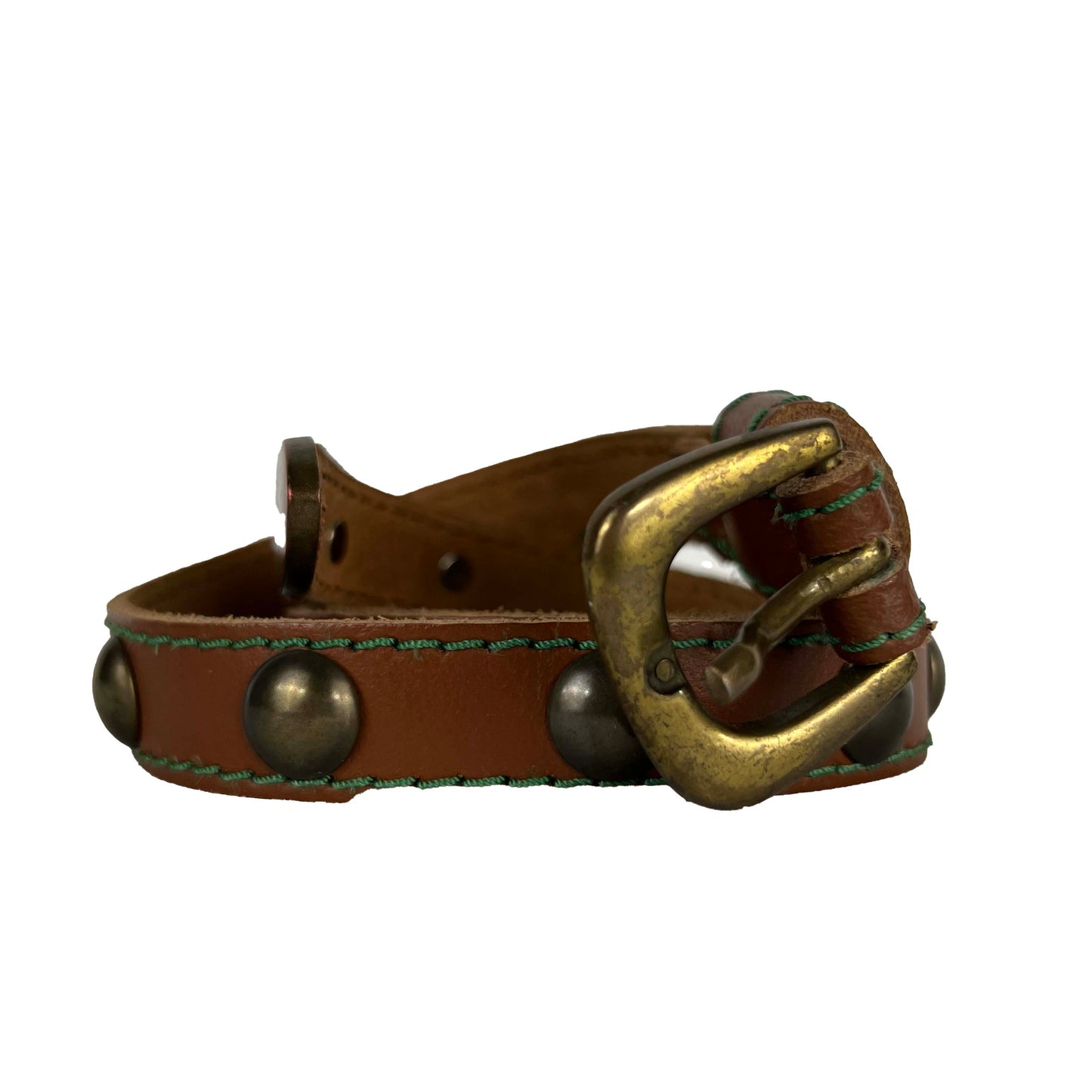 80s Beaded Italian Leather Belt- 28"-32"