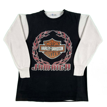 90s Harley Davidson Jamaica Tank & Waffle Knit Thermal- XL