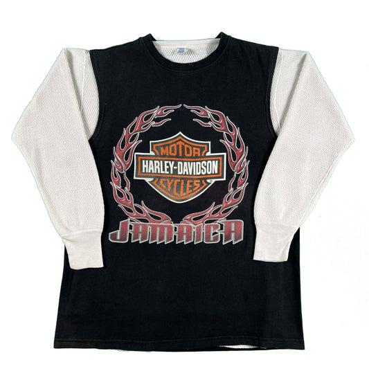 90s Harley Davidson Jamaica Tank & Waffle Knit Thermal- XL