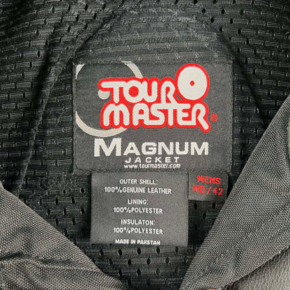 00s Tourmaster Black Leather Biker Jacket- M