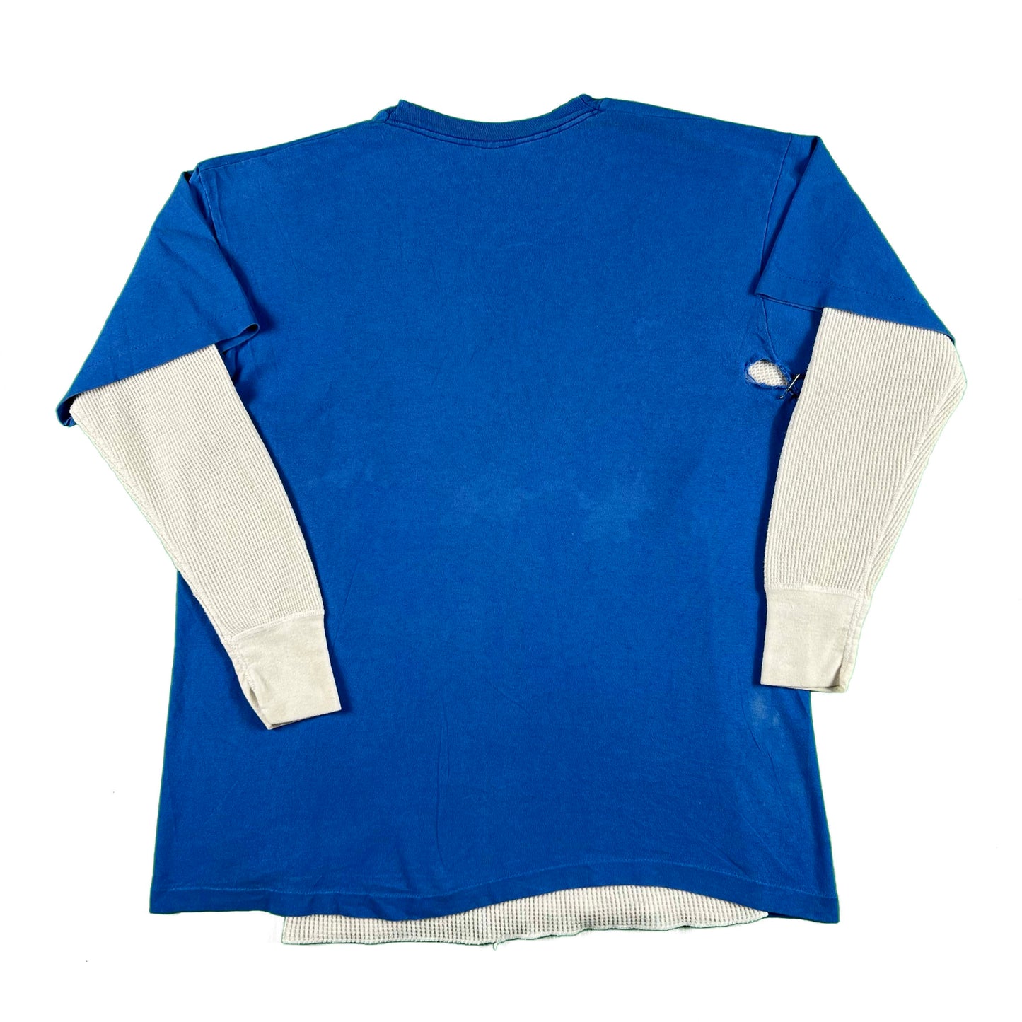 80s Safety Pinned Frat Tee & Waffle Knit Thermal- XL