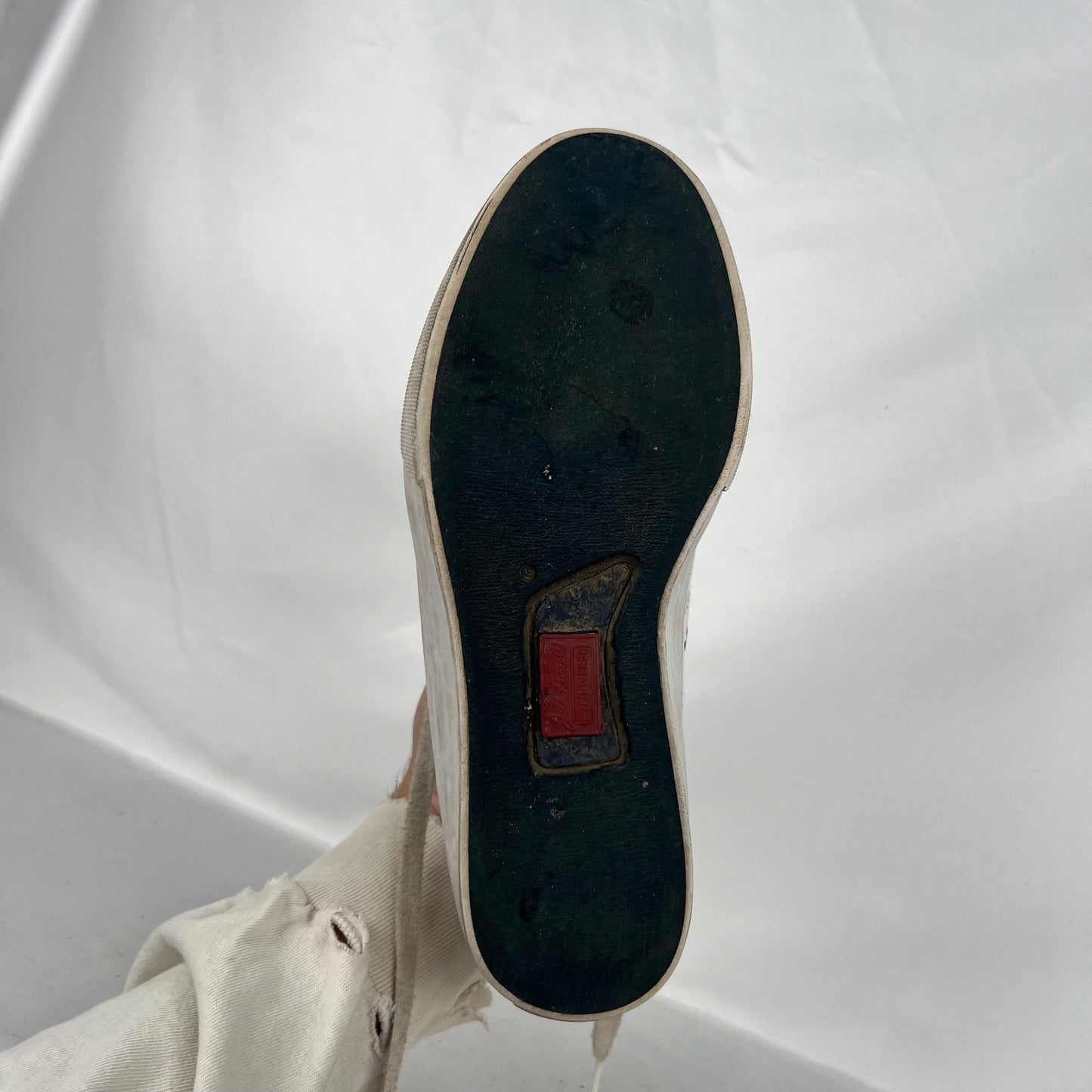 00s White Leather Converse Jack Purcells- M's 7, W's 8.5