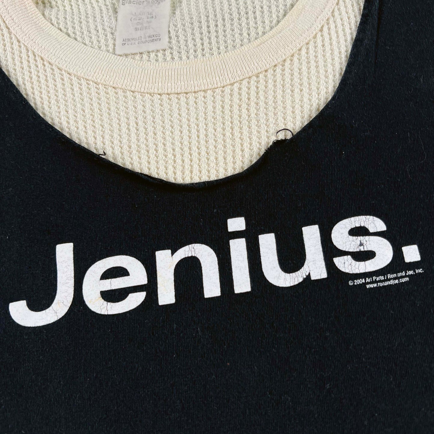 00s Jenius. Crop Tee & Waffle Knit Thermal- L