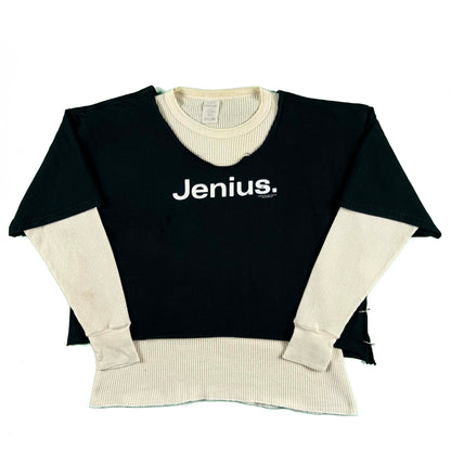 00s Jenius. Crop Tee & Waffle Knit Thermal- L