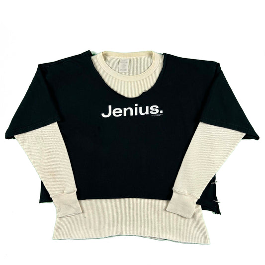 00s Jenius. Crop Tee & Waffle Knit Thermal- L