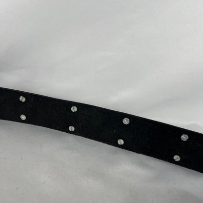 80s Spike Studded Black Leather Belt- 26"-30"