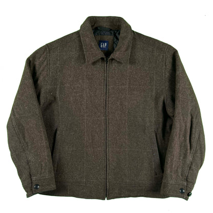 2004 Gap Brown Plaid Quilt Lined Jacket- M