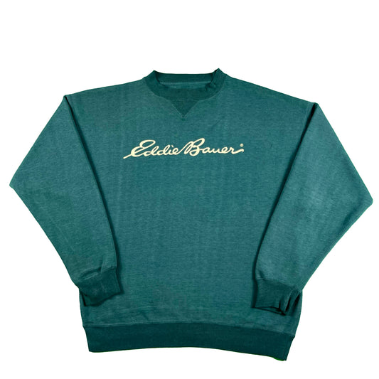 00s Eddie Bauer Faded Green Script Sweatshirt- M