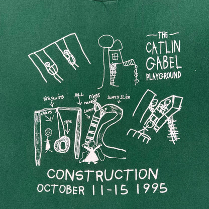 90s Forest Green Playground Construction Tee- XL