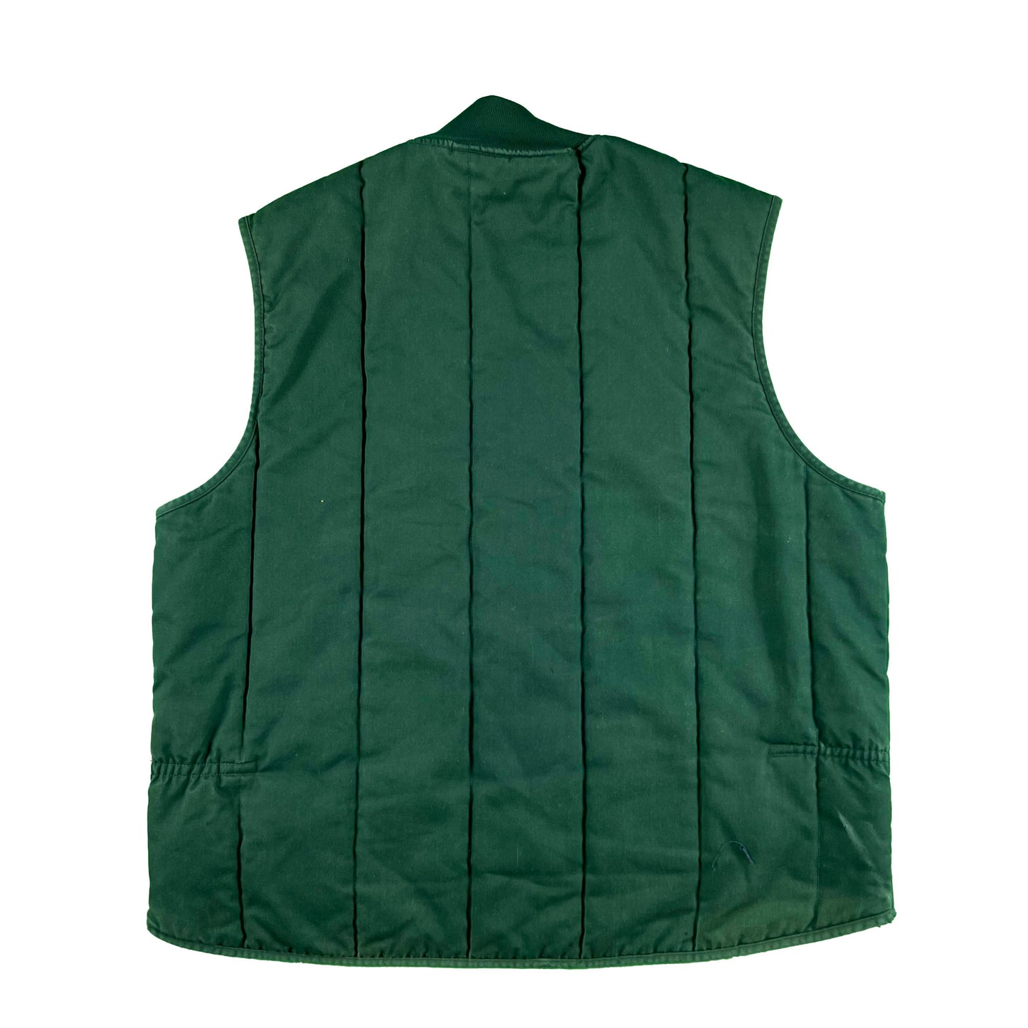 90s Faded Forest Green Work Vest- L