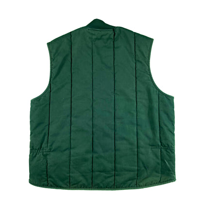 90s Faded Forest Green Work Vest- L