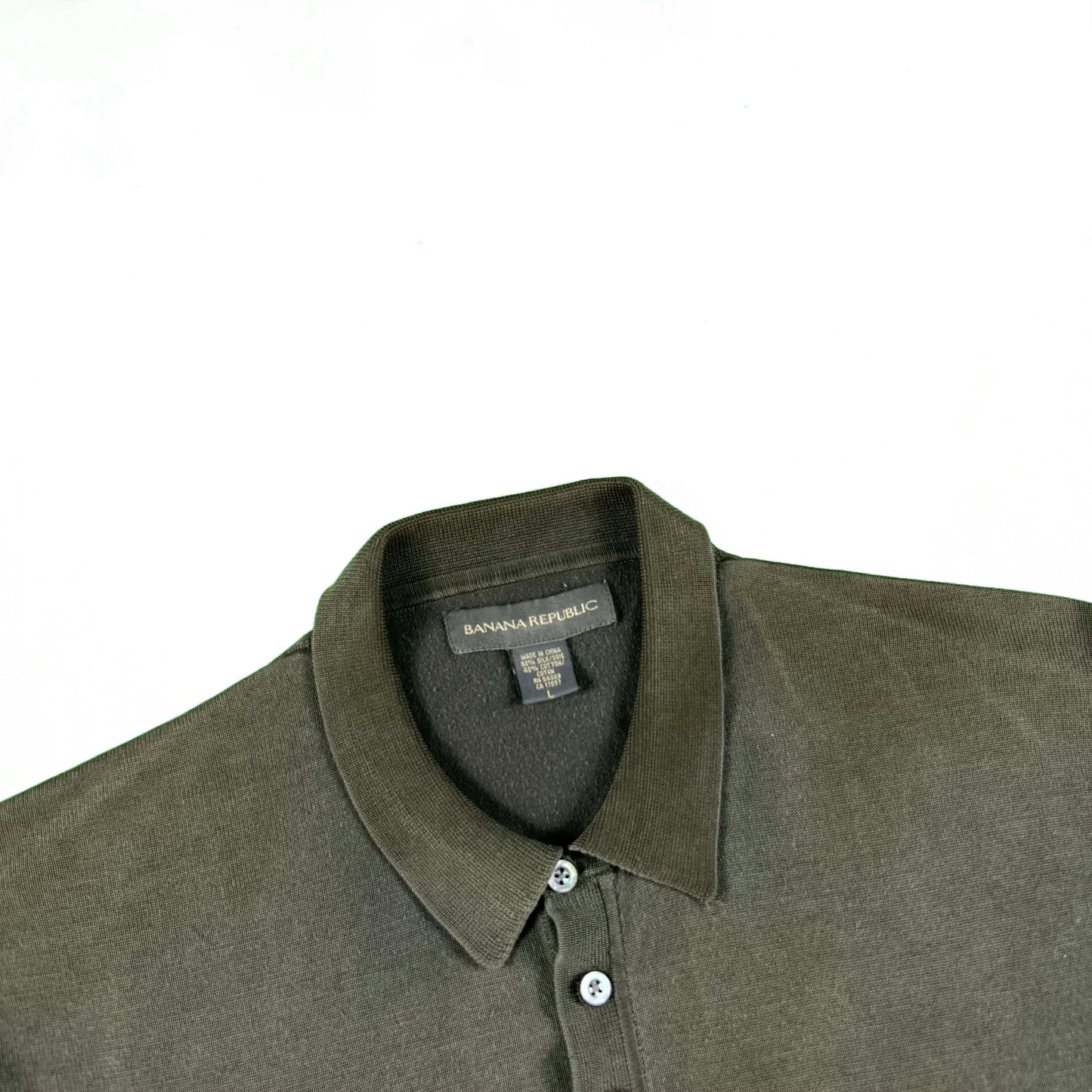 2002 Banana Republic Sun Faded Cotton Silk Polo- L
