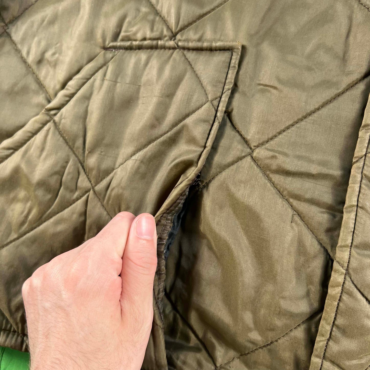 70s/80s Faded Brown Zip Up Quilted Jacket- XL