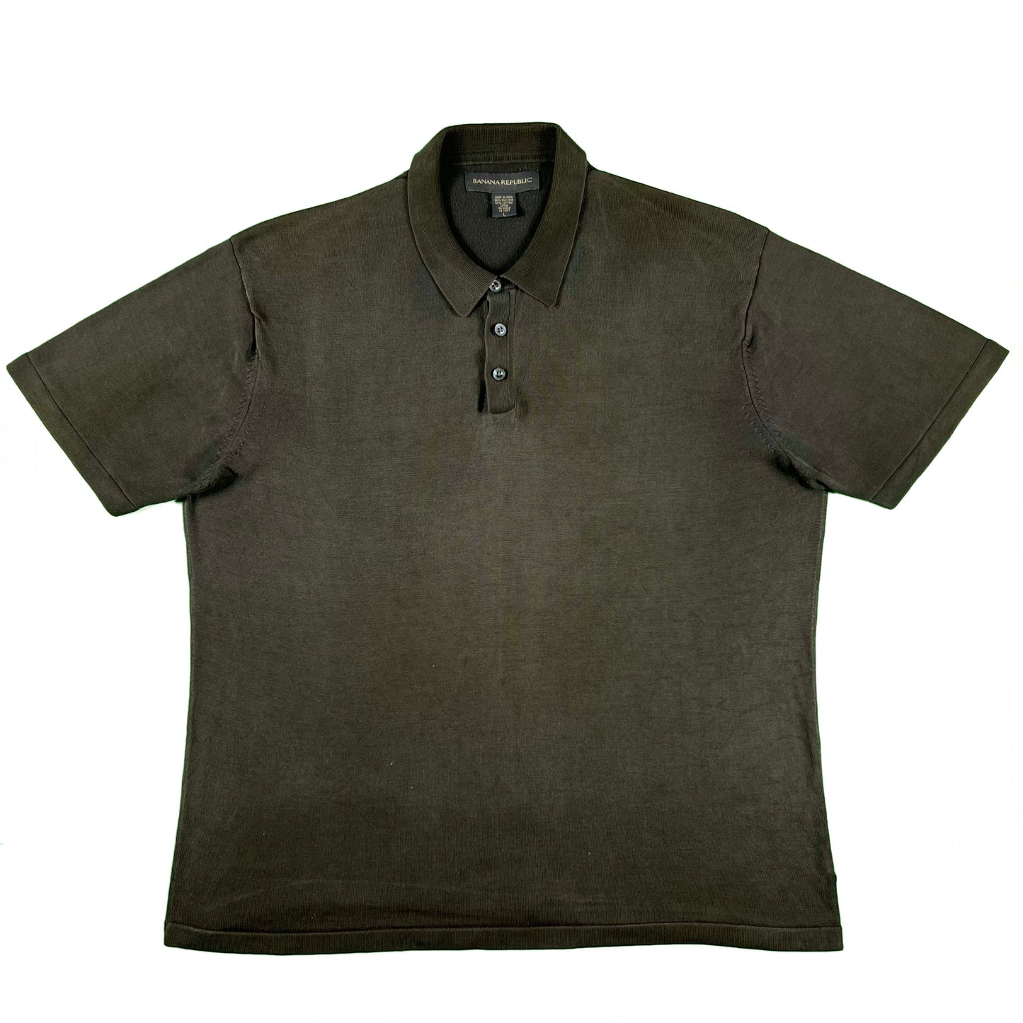 2002 Banana Republic Sun Faded Cotton Silk Polo- L