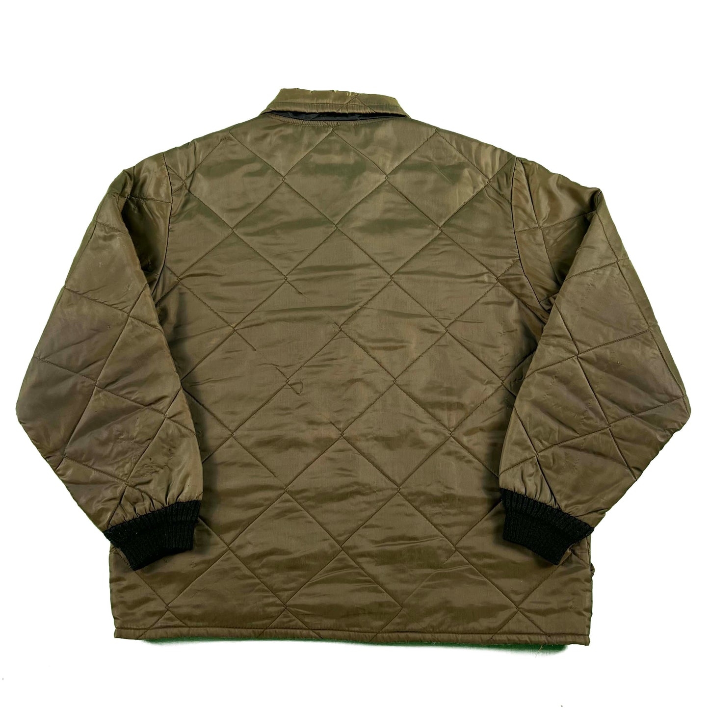70s/80s Faded Brown Zip Up Quilted Jacket- XL