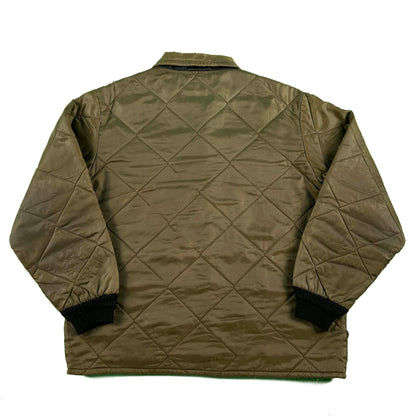 70s/80s Faded Brown Zip Up Quilted Jacket- XL