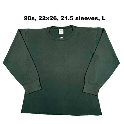 Vintage Forest Green Waffle Knit Thermal- SELECT SHIRT