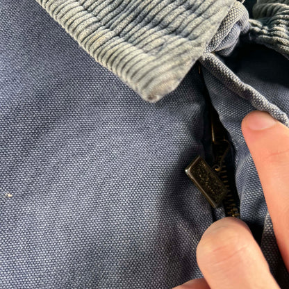 90s 3 Tone Blue Quilt Lined Canvas Work Jacket- XL