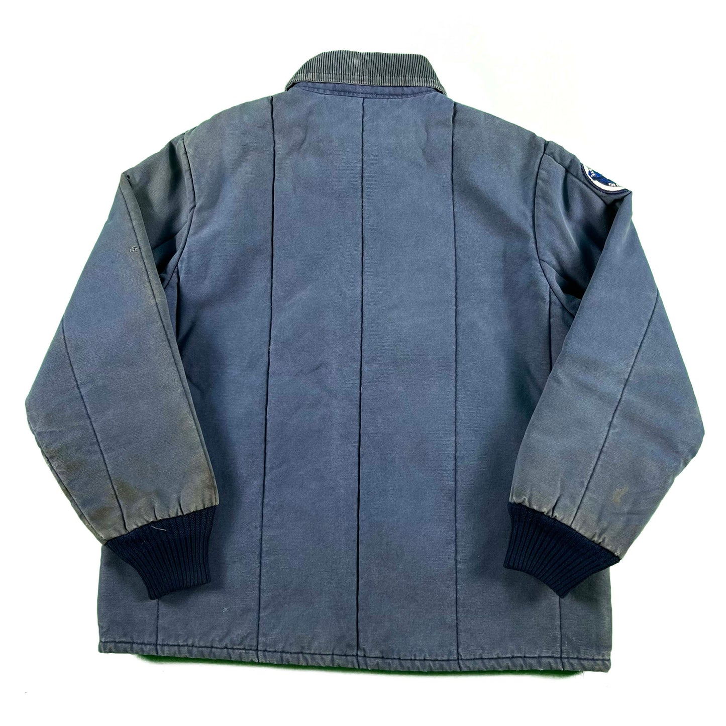 90s 3 Tone Blue Quilt Lined Canvas Work Jacket- XL