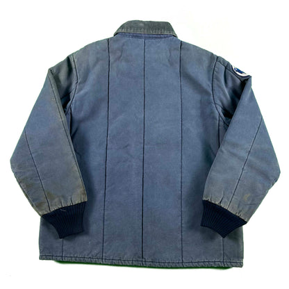 90s 3 Tone Blue Quilt Lined Canvas Work Jacket- XL
