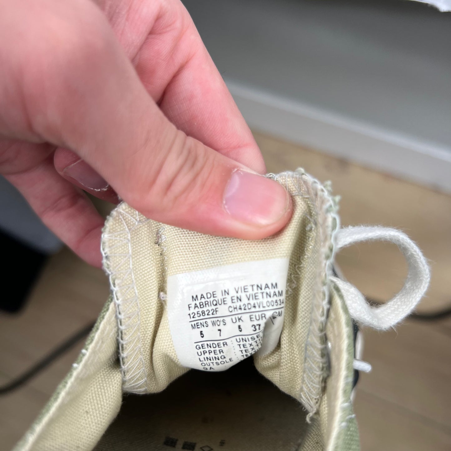 Faded Olive Green Converse- M's 5, W's 6.5