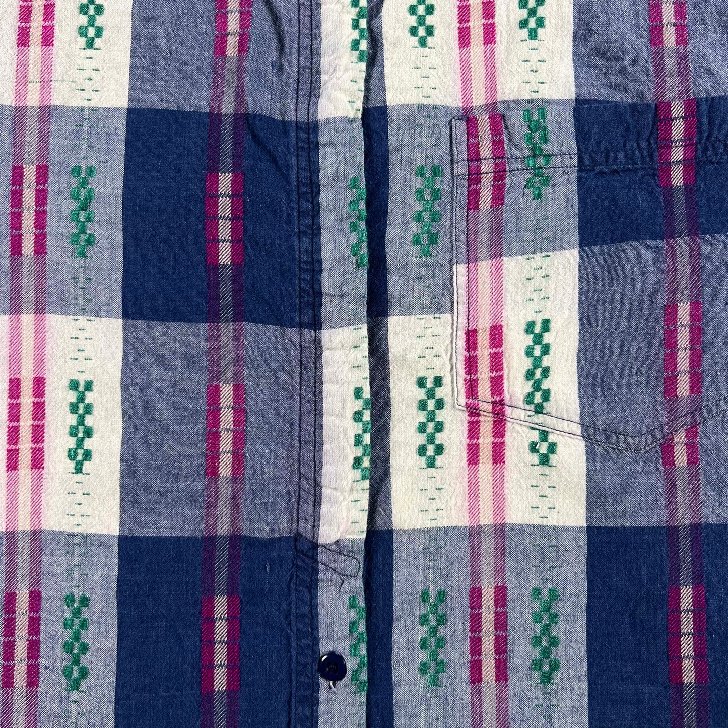 80s Indian Madras Cotton Shirt- S