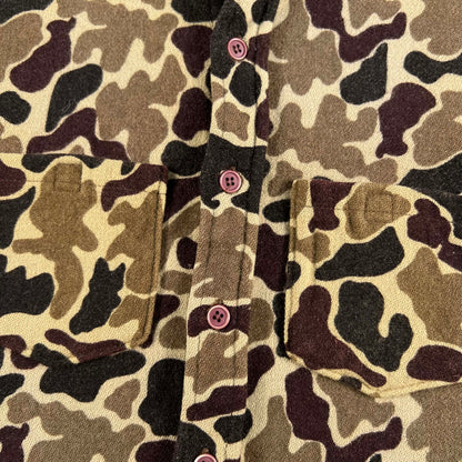 70s/80s Woolrich Duck Camo Repaired Wool Overshirt- S