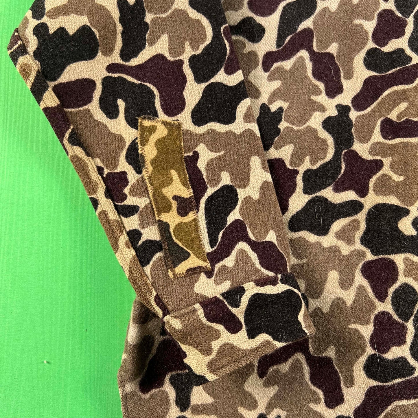70s/80s Woolrich Duck Camo Repaired Wool Overshirt- S