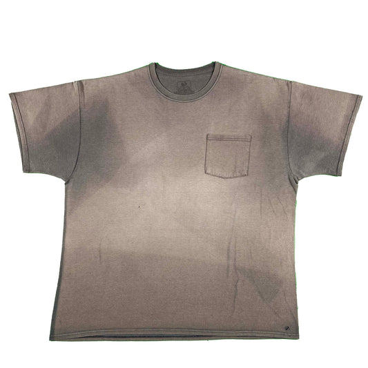 Extremely Sun Faded Dark Grey Pocket Tee- XXL