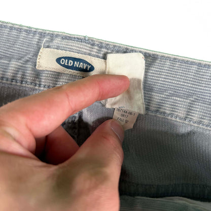 2002 Old Navy Icy Grey/Blue Flared Corduroy Pants- 32x30.5